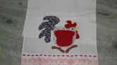 Guardanapo patch aplique galinha branco e preto